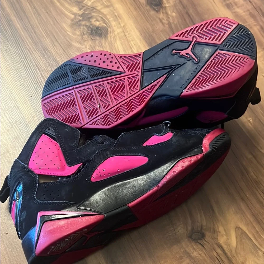 Nike  Air Jordan True Flight Black and Fushia High-Top Sneakers - Picture 6 of 6